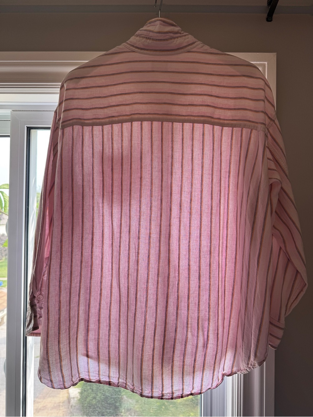 Wilfred Pale Pink Striped Button-Down Shirt - Picture 3 of 4